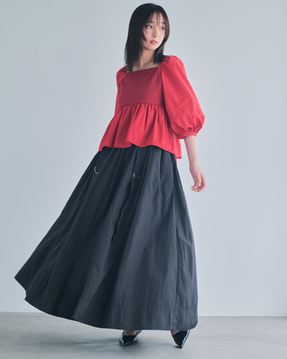 【予約】Square Neck Peplum Tops※6月下旬配送