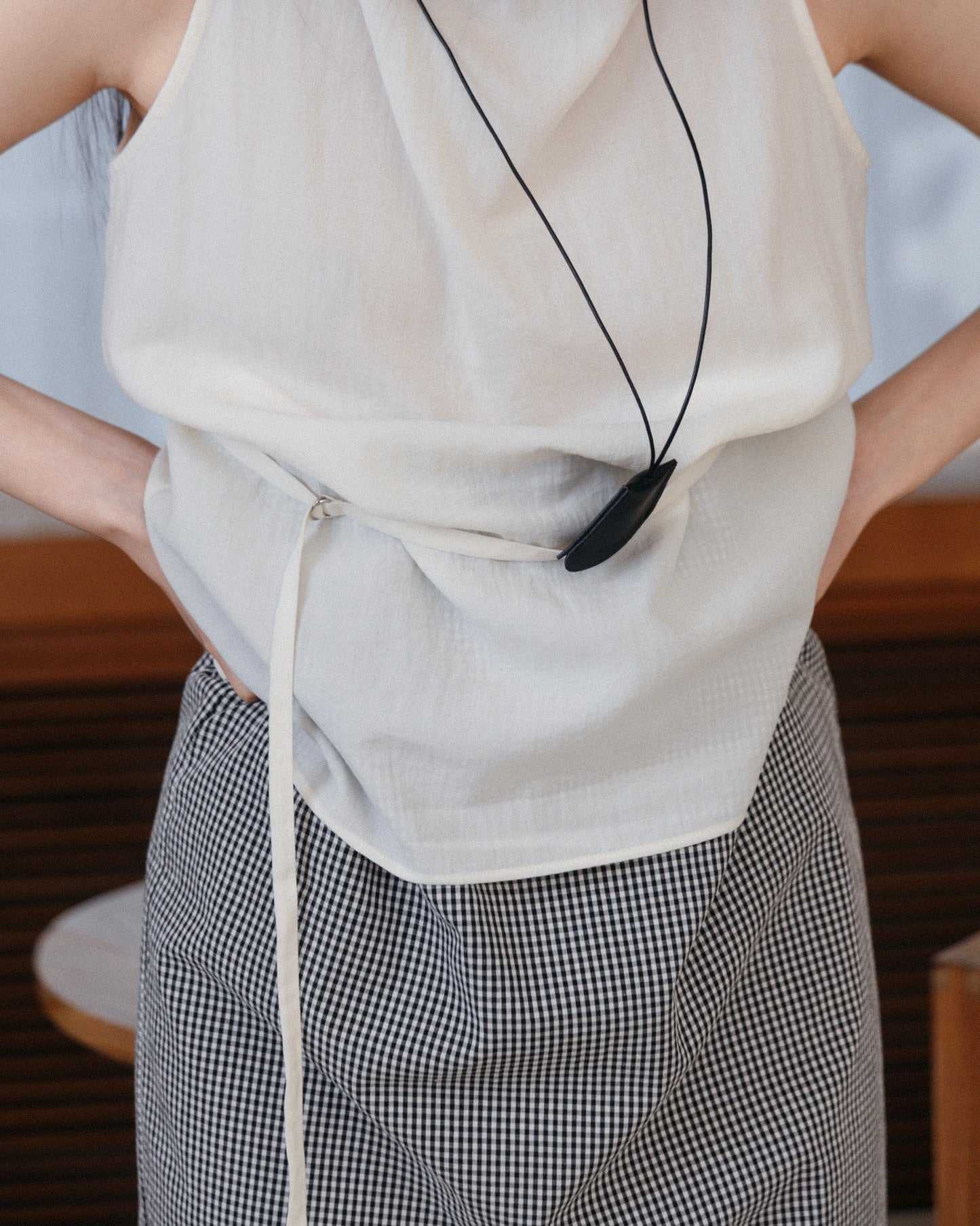 Gingham Check Pencil Skirt