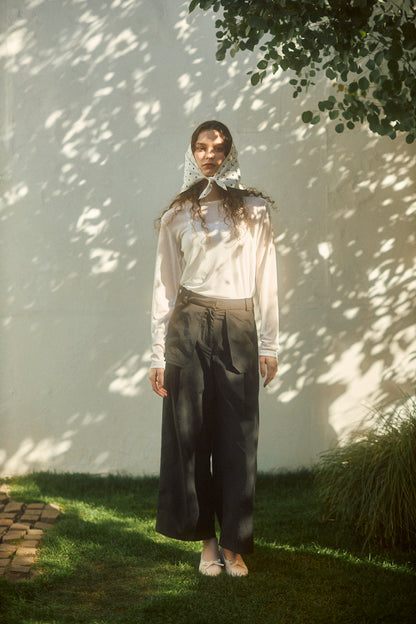 Skirt-Layered Nylon Pants