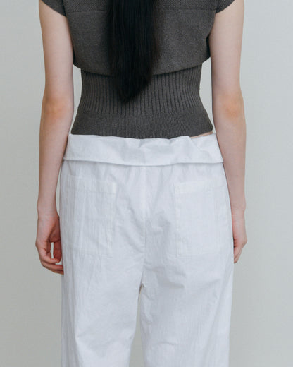 Fold Waist Lowrise Pants