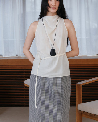 Gingham Check Pencil Skirt