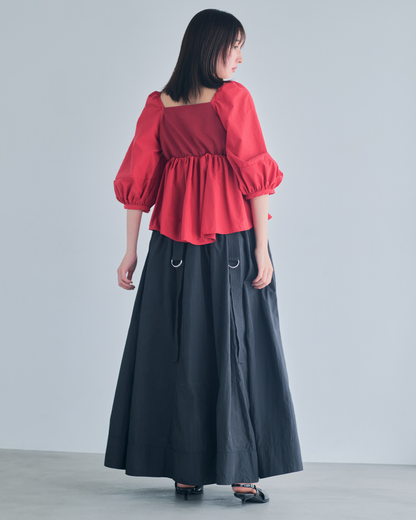 【予約】Square Neck Peplum Tops※6月下旬配送
