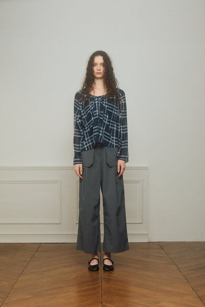 Skirt-Layered Nylon Pants