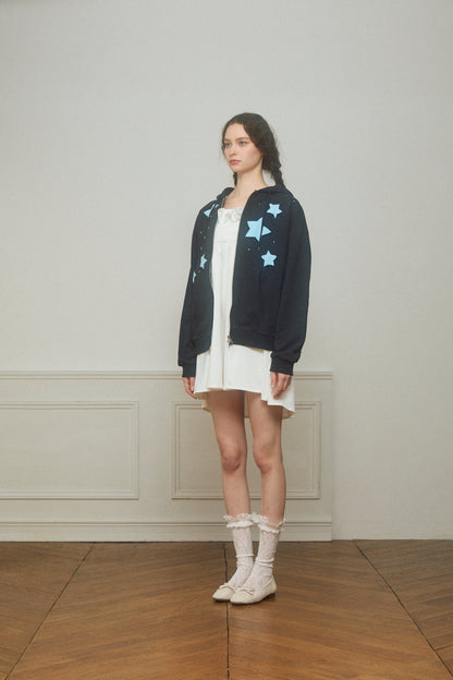 Star Patchwork Zip Hoodie