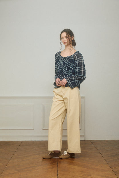 Two-Tuck Studded Twill Pants