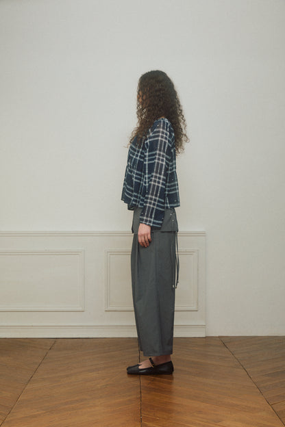 Skirt-Layered Nylon Pants