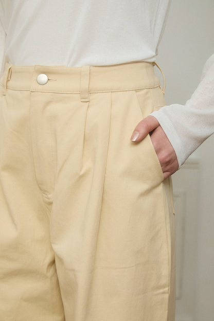 Two-Tuck Studded Twill Pants