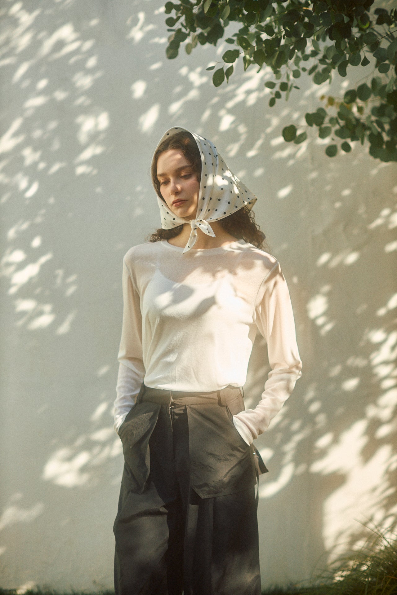 Basic Sheer Color Long-Sleeve T-Shirt