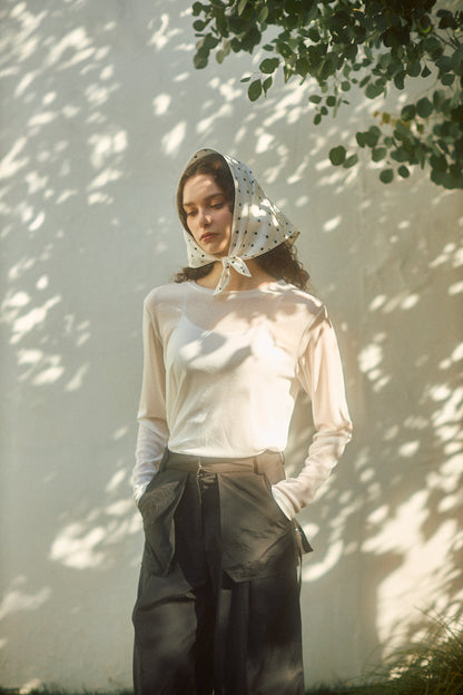 Basic Sheer Color Long-Sleeve T-Shirt