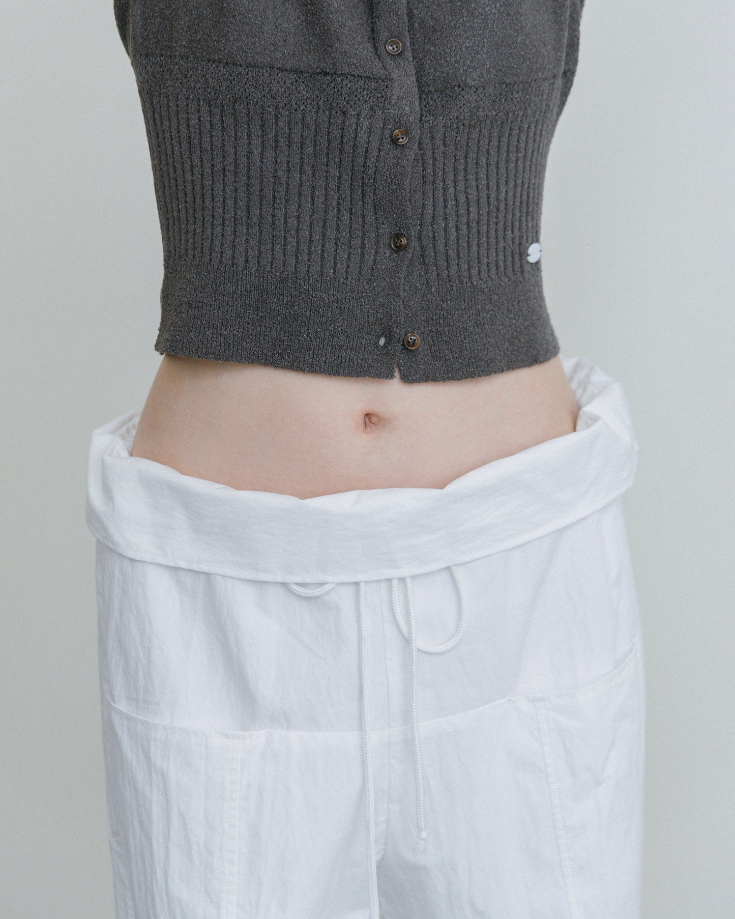 Fold Waist Lowrise Pants