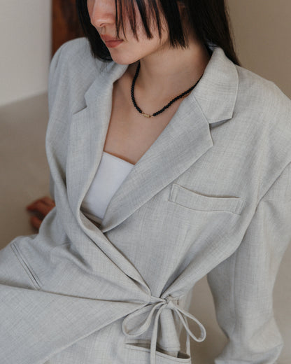 Tie Wrap Tailored Jacket
