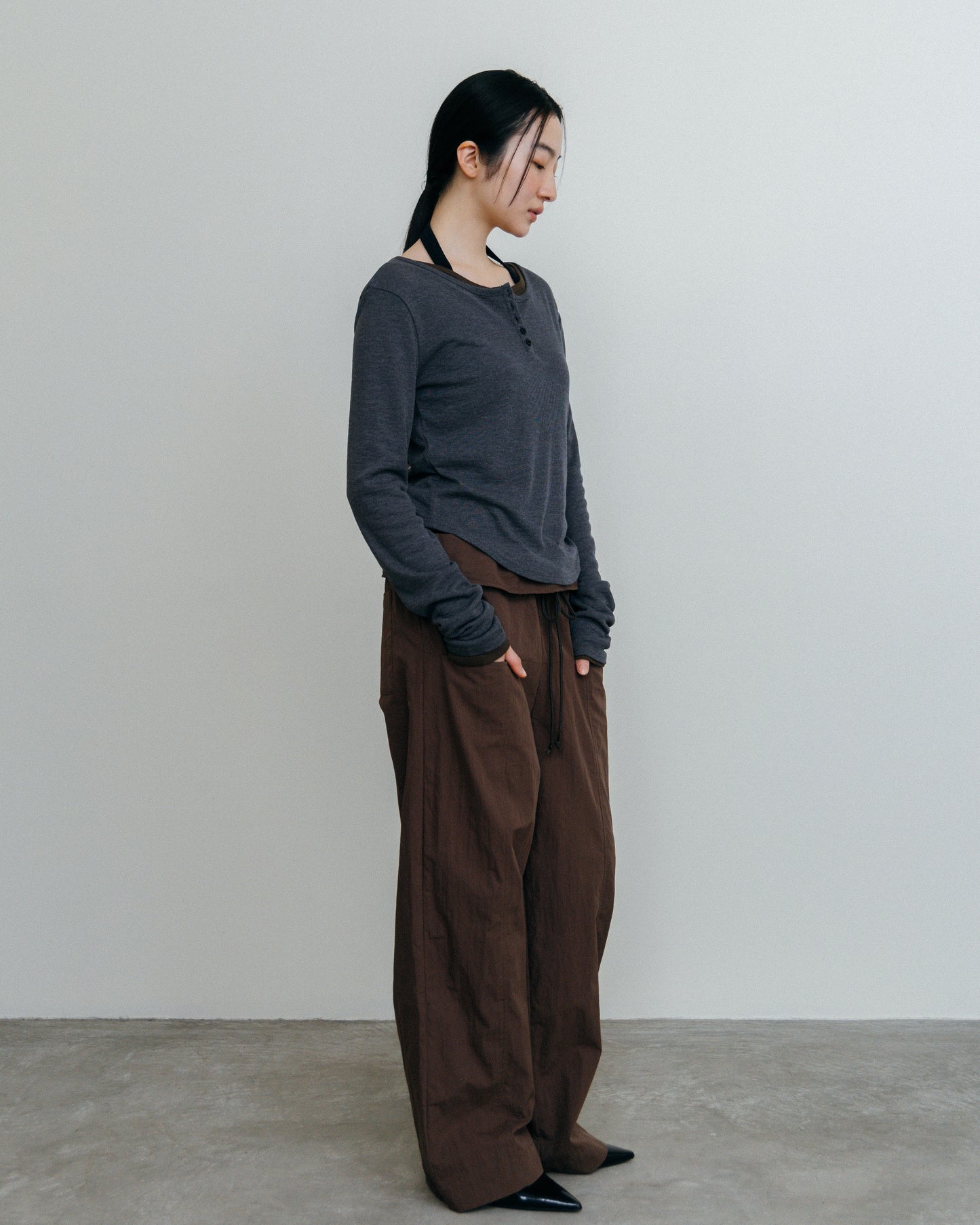 Compact Henley Rib Top