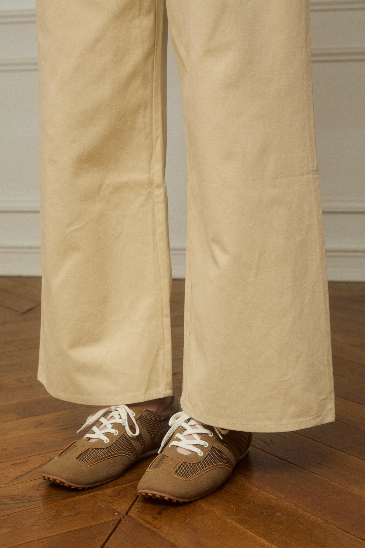 Two-Tuck Studded Twill Pants