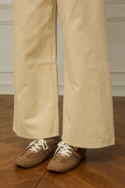 Two-Tuck Studded Twill Pants