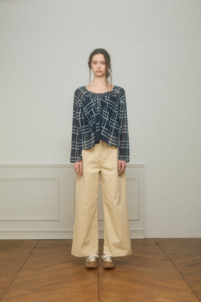 Two-Tuck Studded Twill Pants