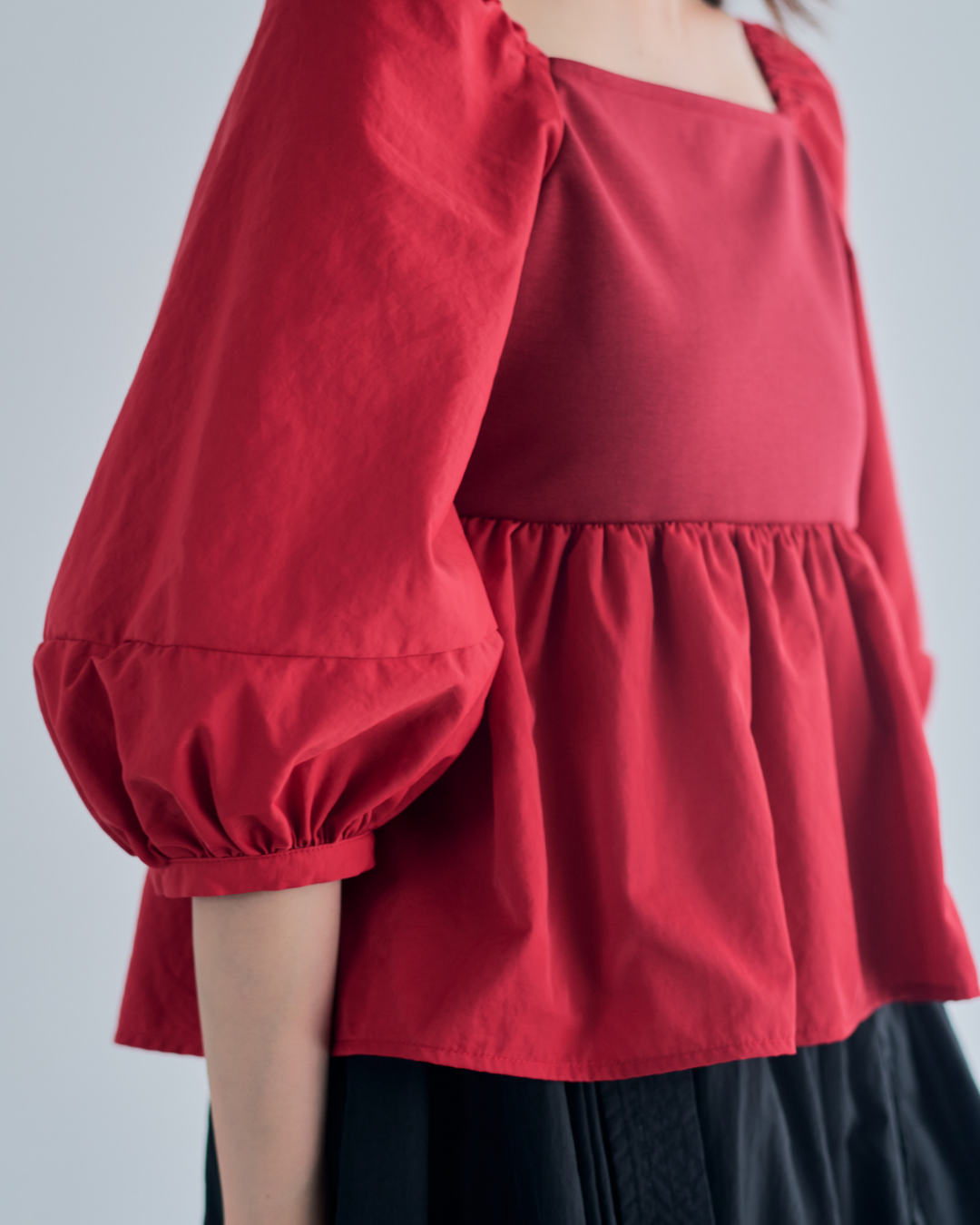 【予約】Square Neck Peplum Tops※6月下旬配送