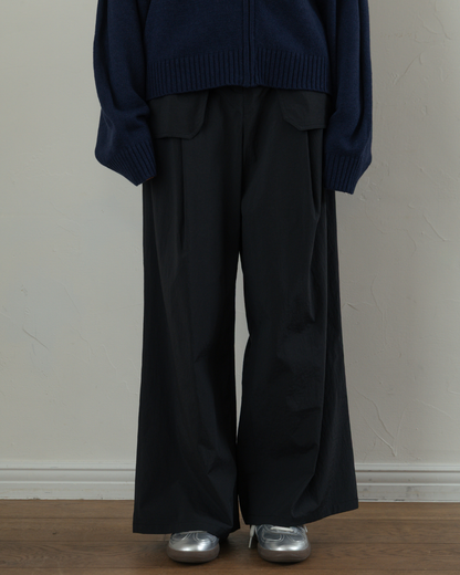Skirt-Layered Nylon Pants