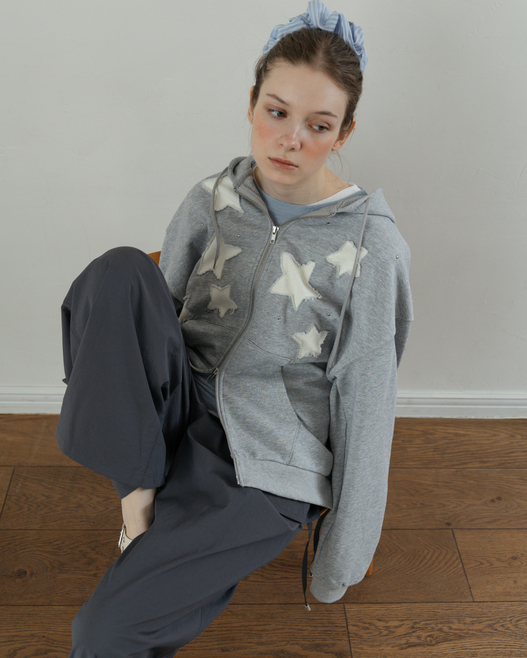 Star Patchwork Zip Hoodie