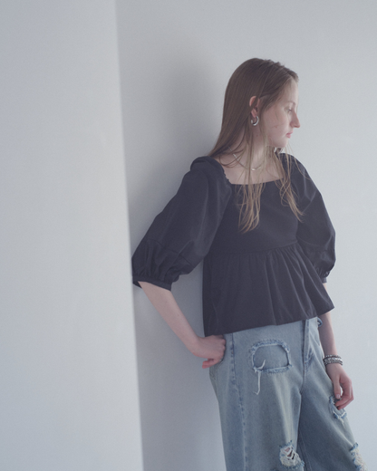 【予約】Square Neck Peplum Tops※6月下旬配送