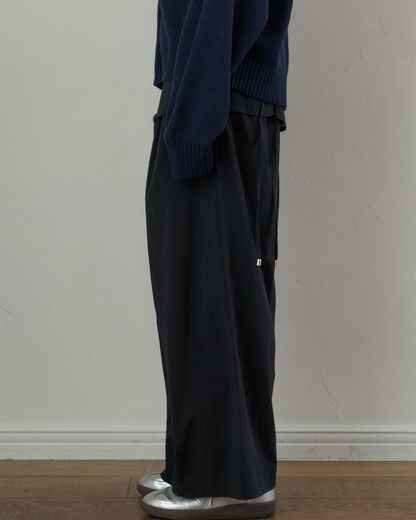 Skirt-Layered Nylon Pants