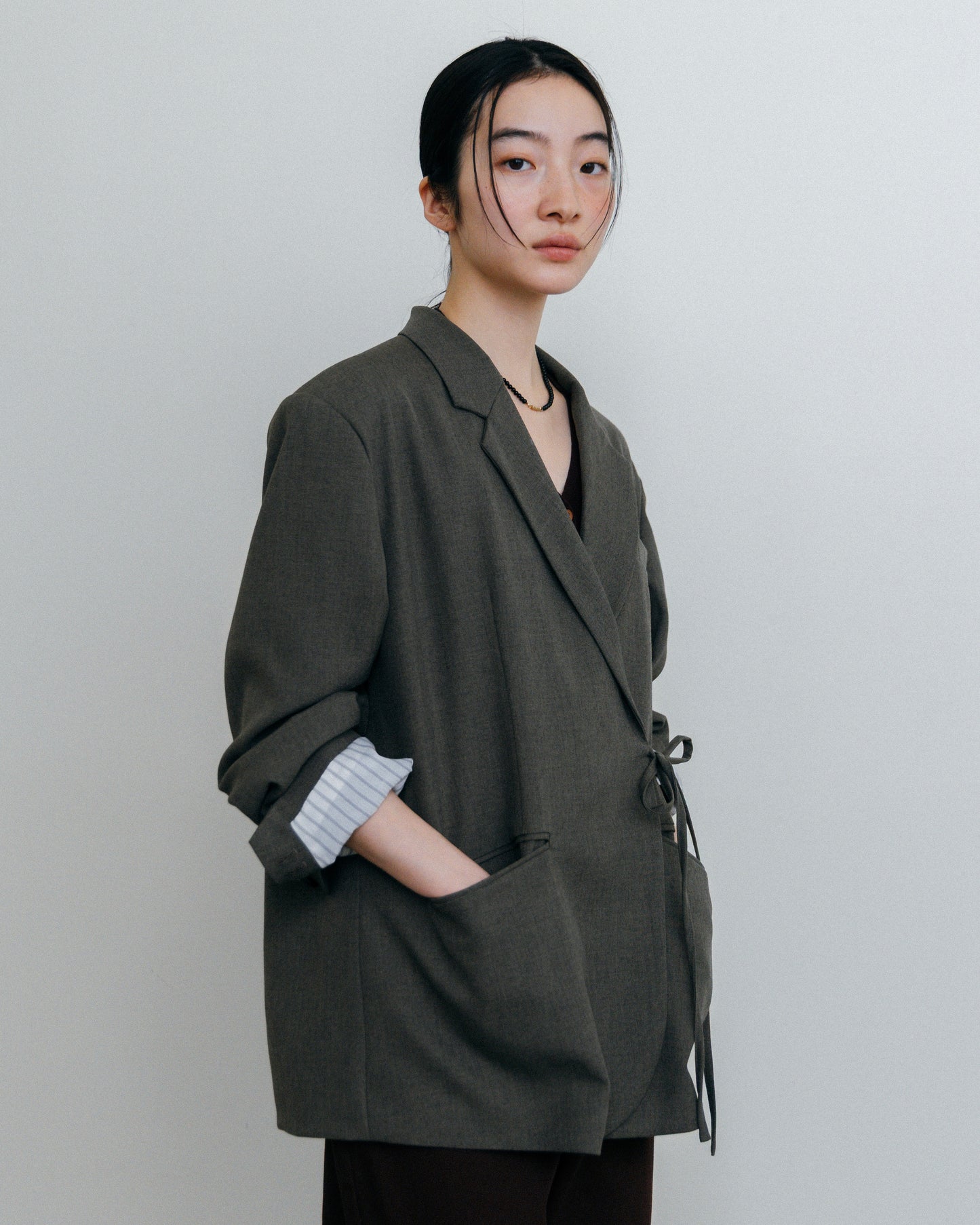 Tie Wrap Tailored Jacket