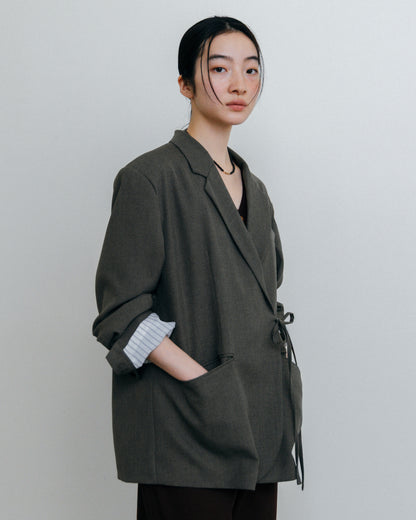 Tie Wrap Tailored Jacket