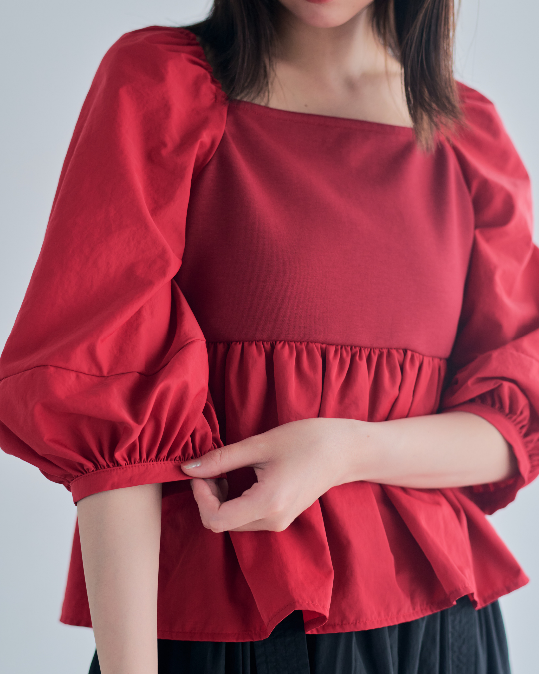 【予約】Square Neck Peplum Tops※6月下旬配送
