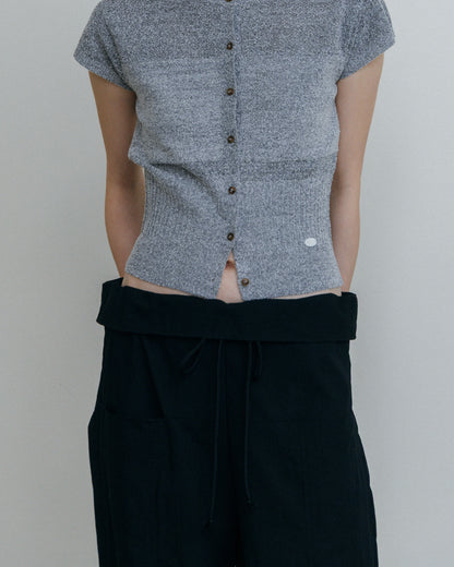 Fold Waist Lowrise Pants