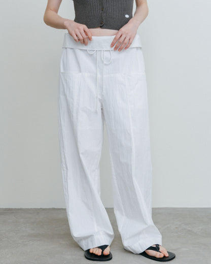 Fold Waist Lowrise Pants