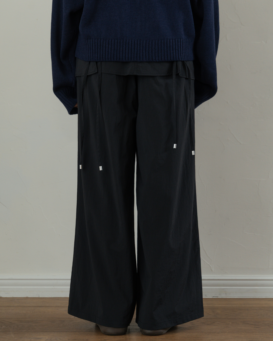 Skirt-Layered Nylon Pants
