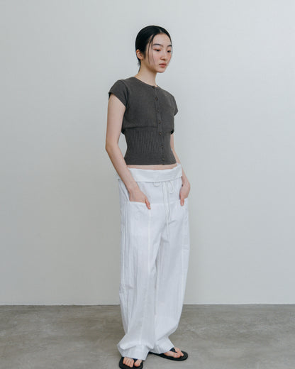 Fold Waist Lowrise Pants