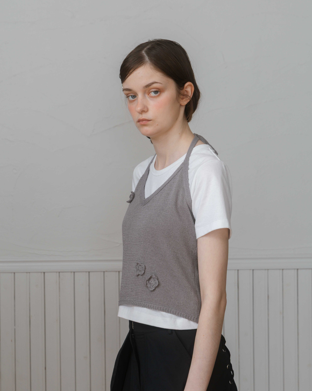 Rosette Halter neck Knit