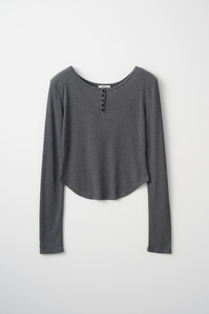Compact Henley Rib Top