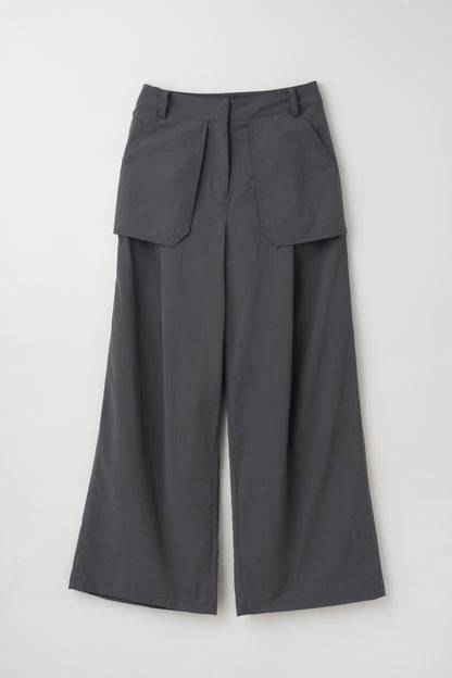 Skirt-Layered Nylon Pants