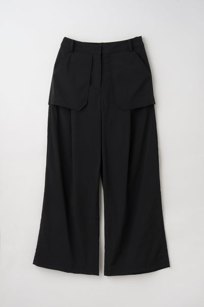 Skirt-Layered Nylon Pants