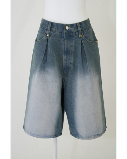 Vintage-Like Denim Half Pants