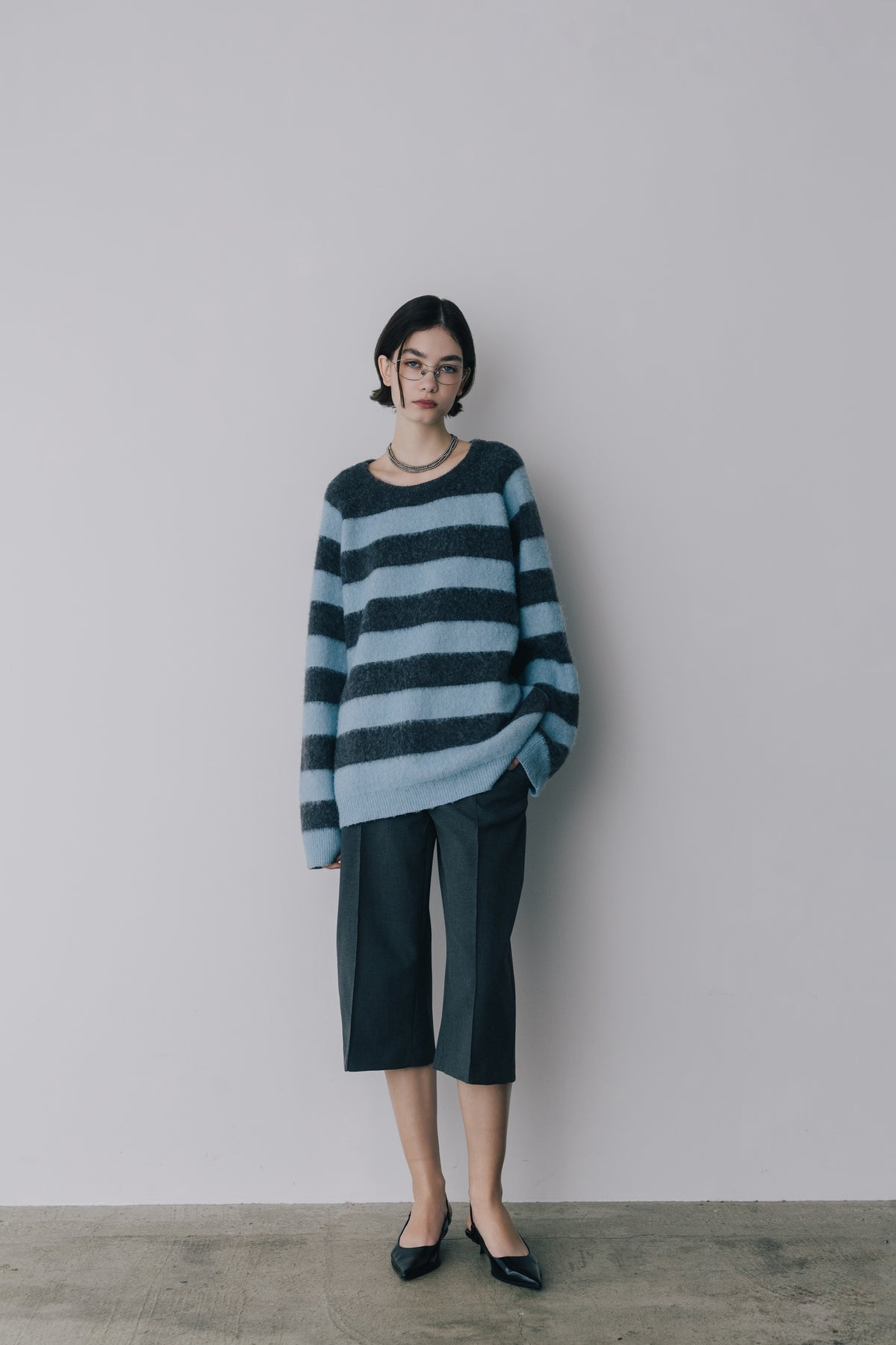 【先行】Shaggy Border Knit ※11月上旬配送予定