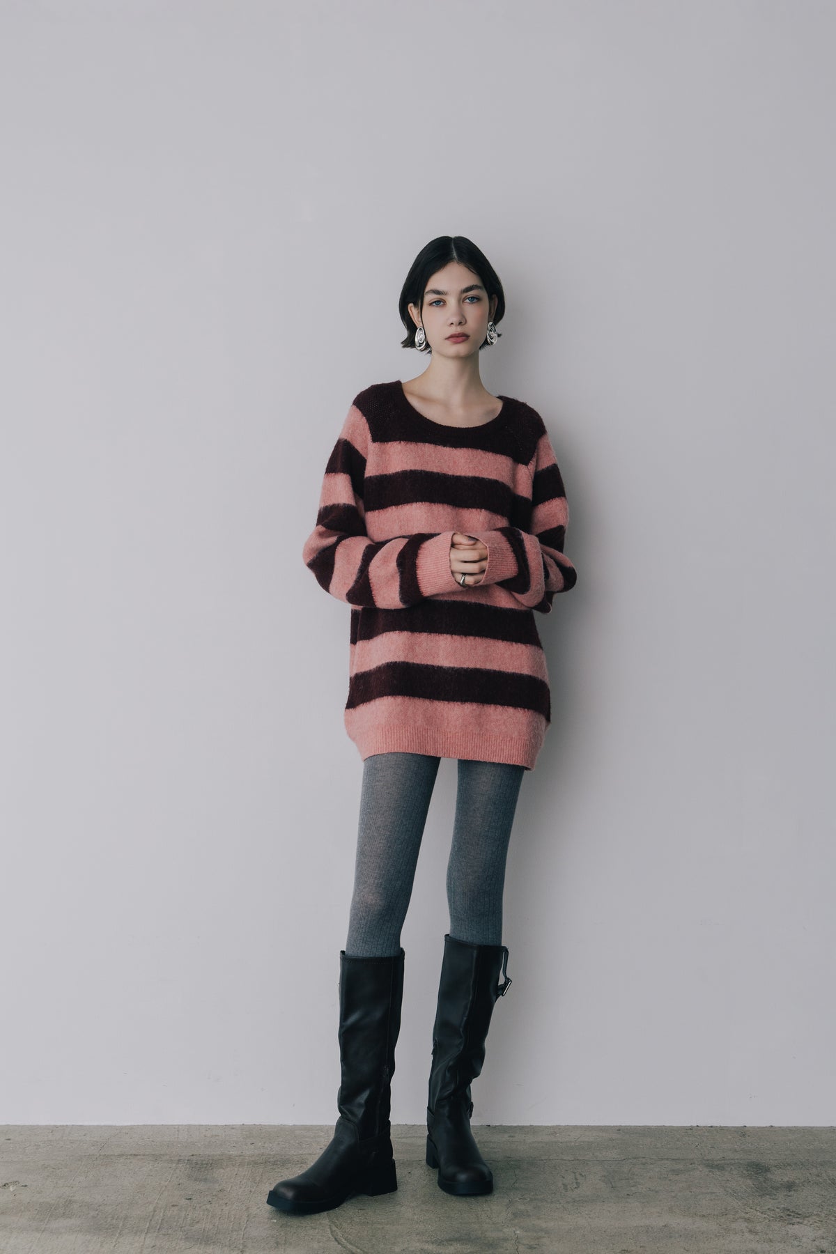 【先行】Shaggy Border Knit ※11月上旬配送予定