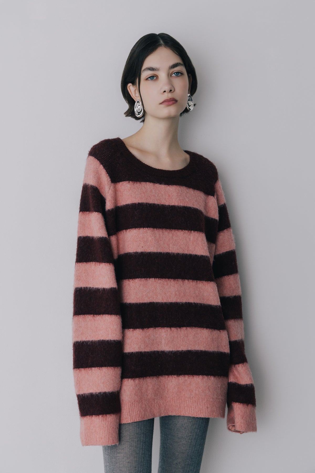 【先行】Shaggy Border Knit ※11月上旬配送予定