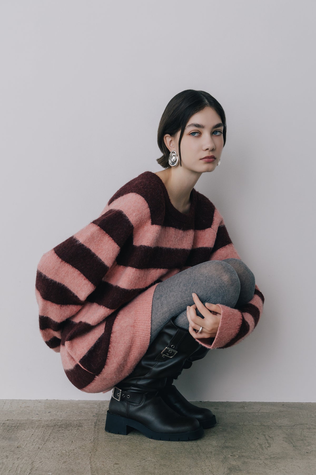 【先行】Shaggy Border Knit ※11月上旬配送予定