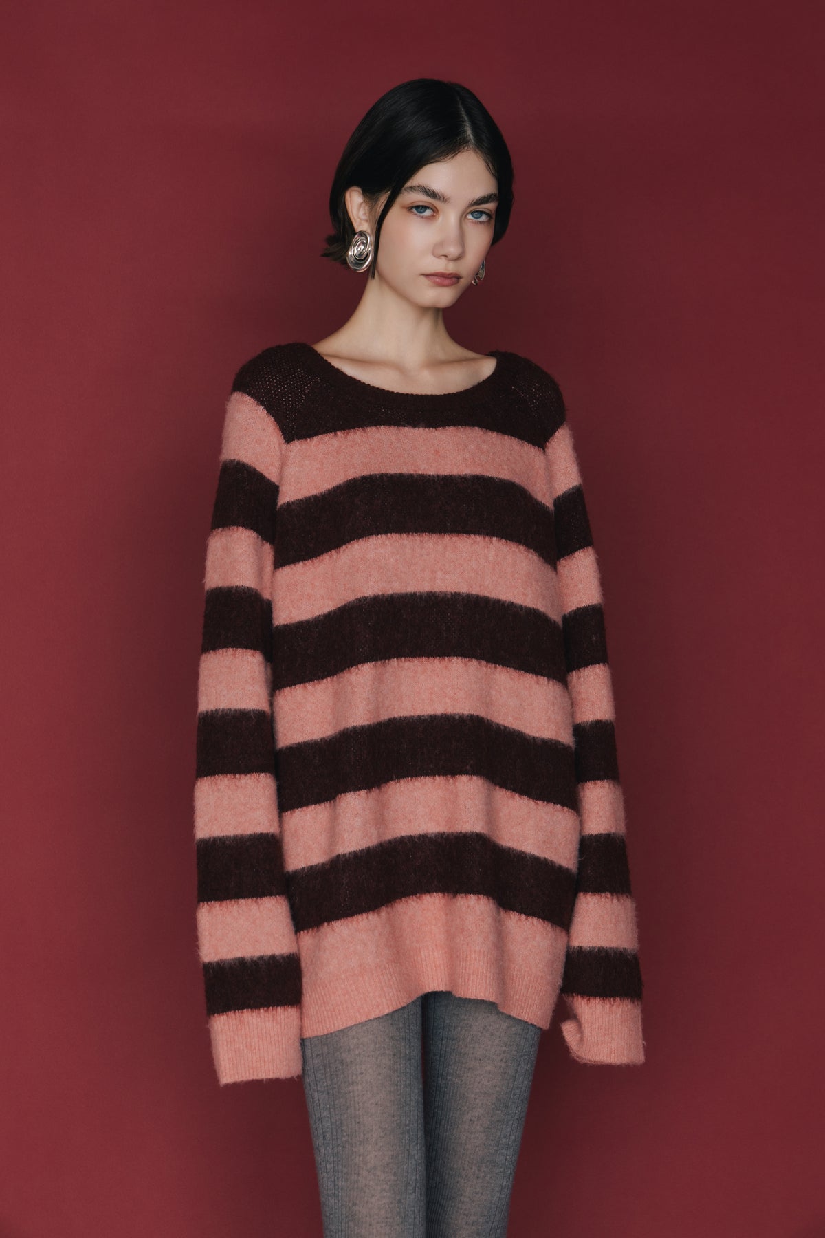 【先行】Shaggy Border Knit ※11月上旬配送予定