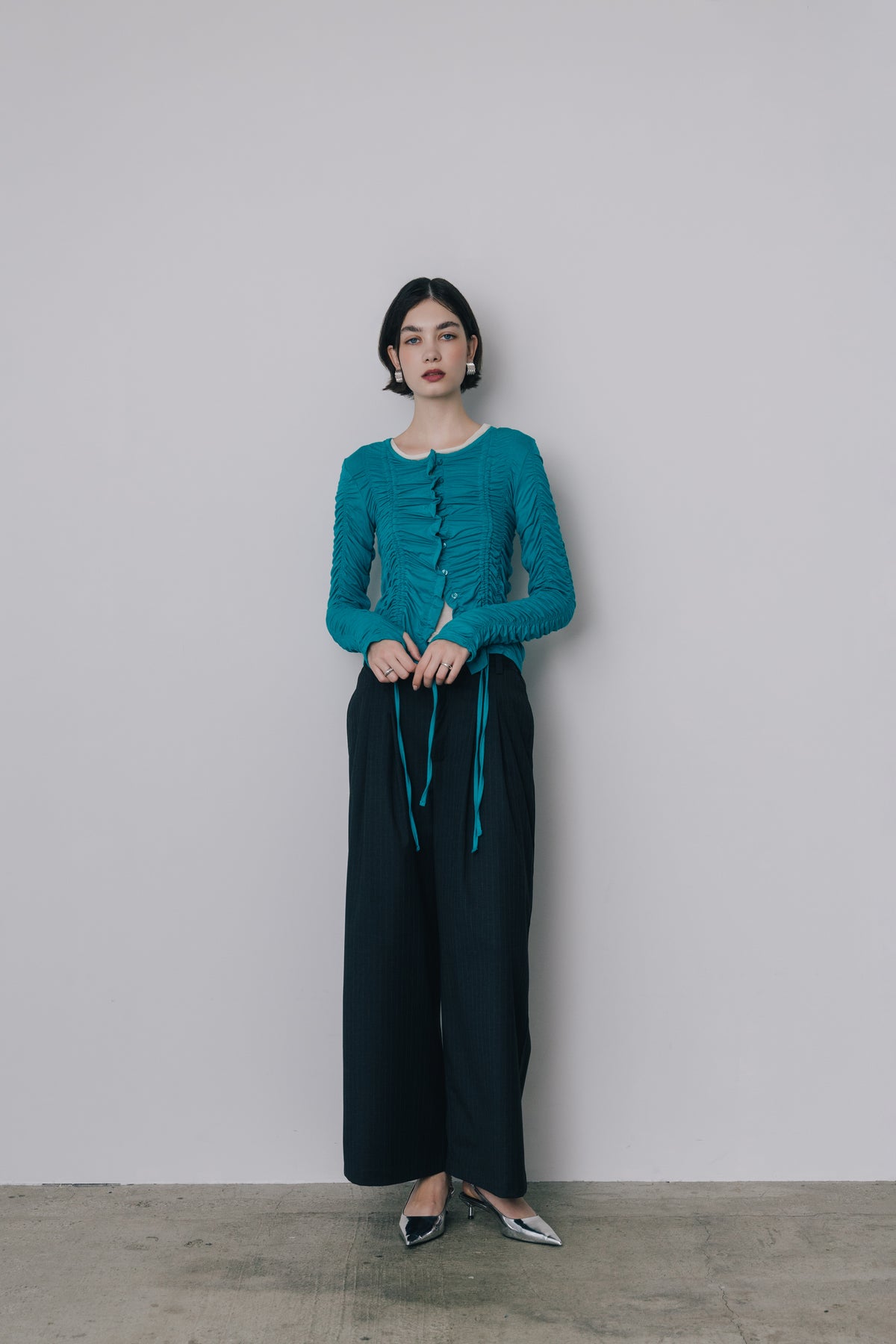 Gather Drawstring Cardigan
