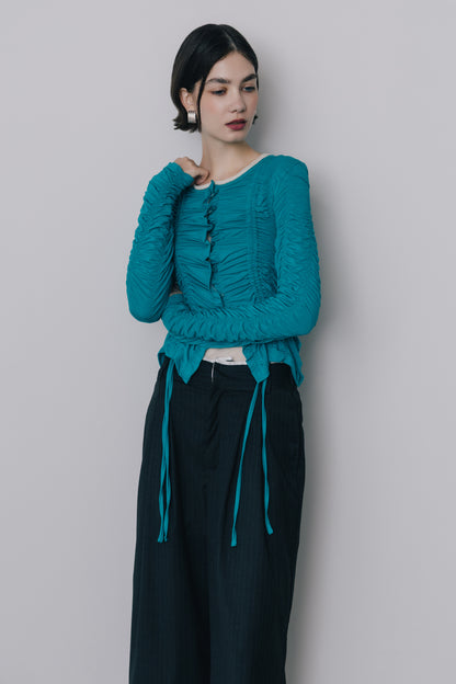 Gather Drawstring Cardigan