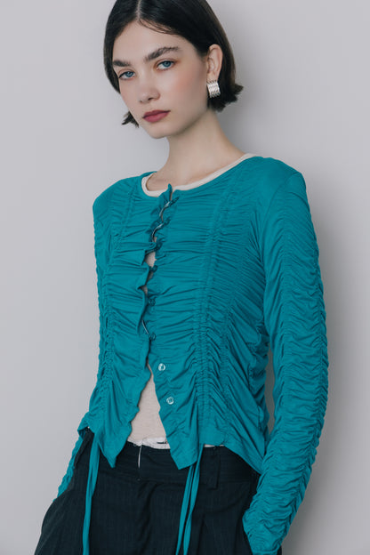 Gather Drawstring Cardigan