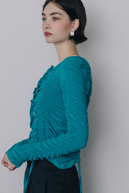 Gather Drawstring Cardigan