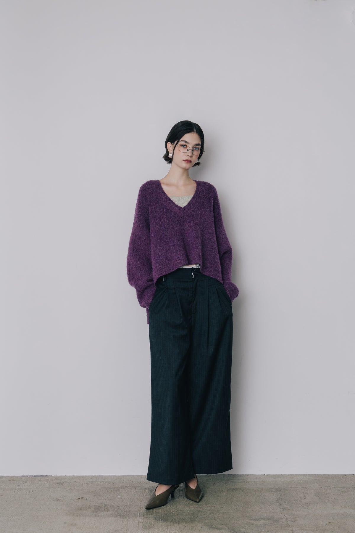 【先行】Shaggy V-Neck Knit ※11月上旬配送予定