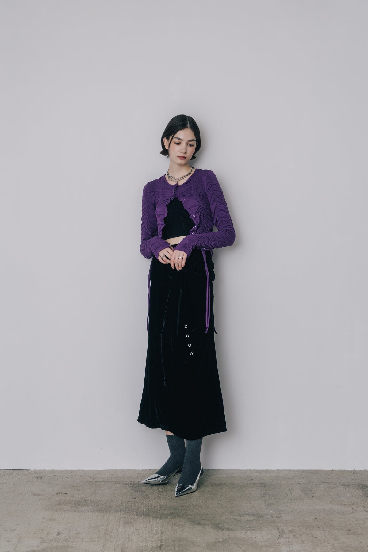Gather Drawstring Cardigan