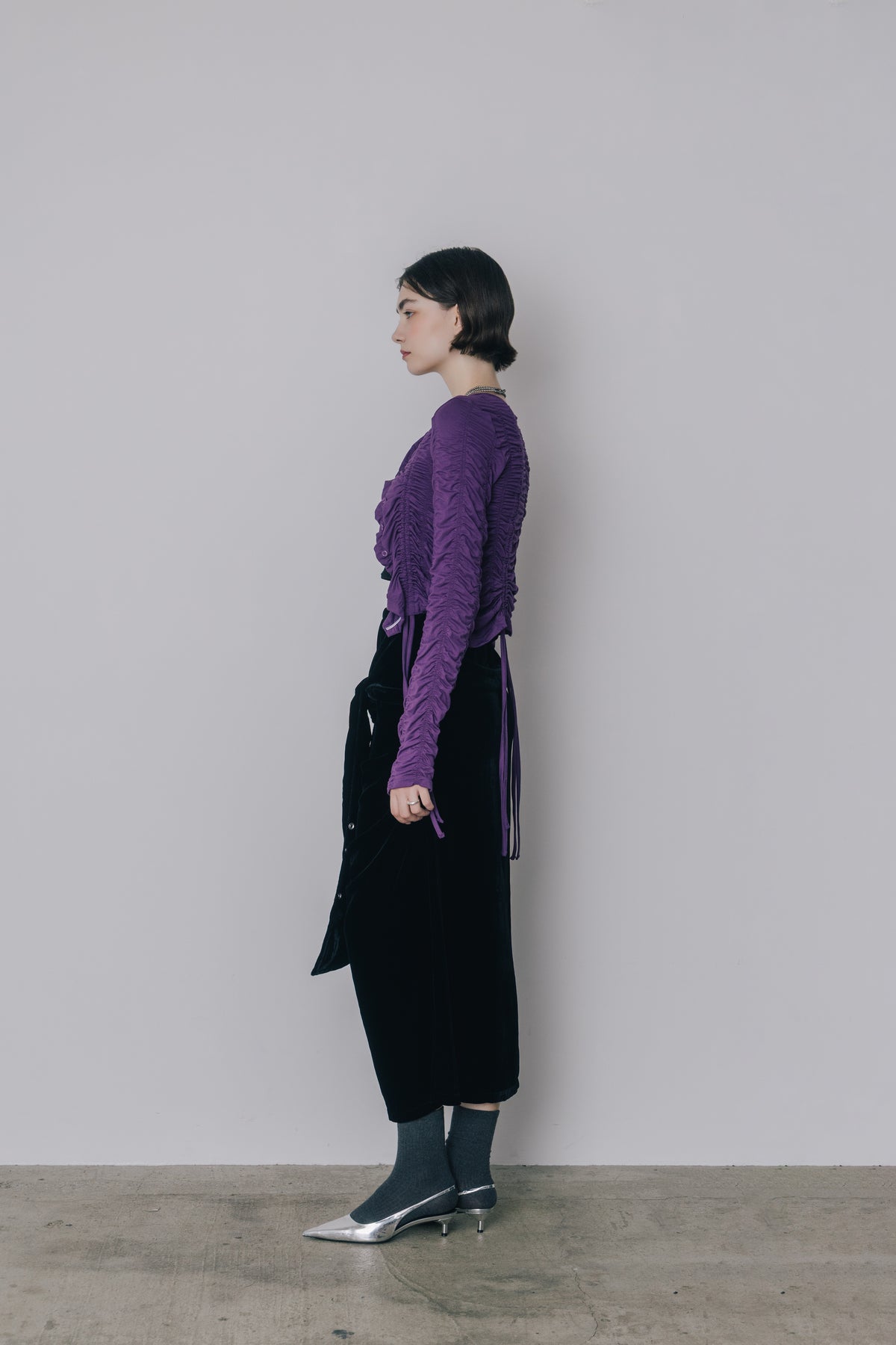 Gather Drawstring Cardigan