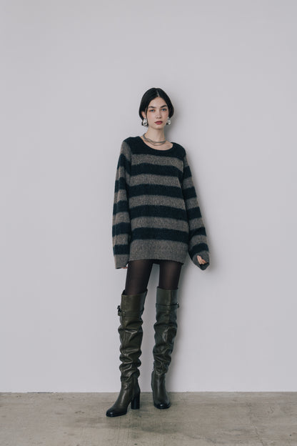 【先行】Shaggy Border Knit ※11月上旬配送予定