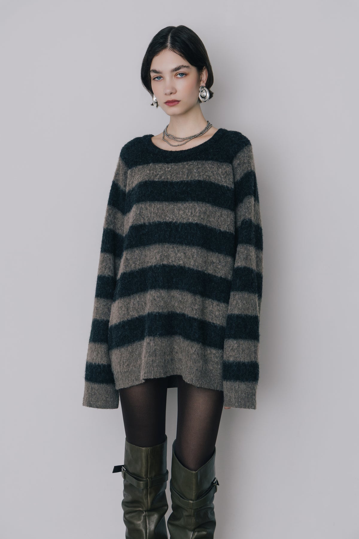 【先行】Shaggy Border Knit ※11月上旬配送予定